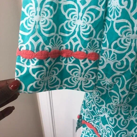 Vineyard Vines turquoise blue and white long sleeve tunic top dress size small - Picture 10 of 12